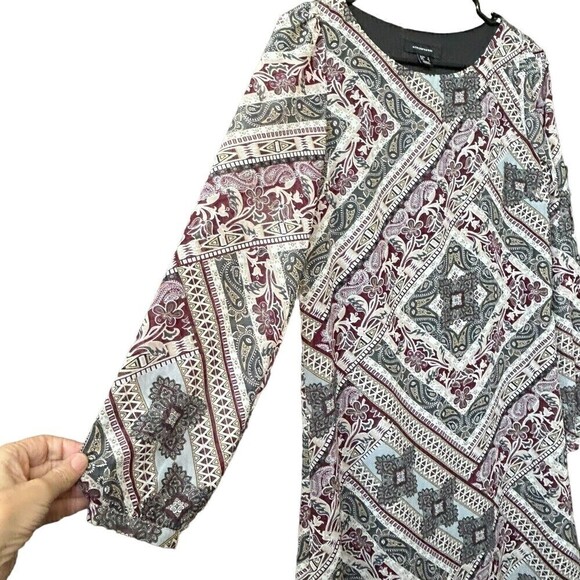 Atmosphere Shift Dress Size 4 Black 3/4 Sleeve Scoop Neck Lined - Picture 4 of 5